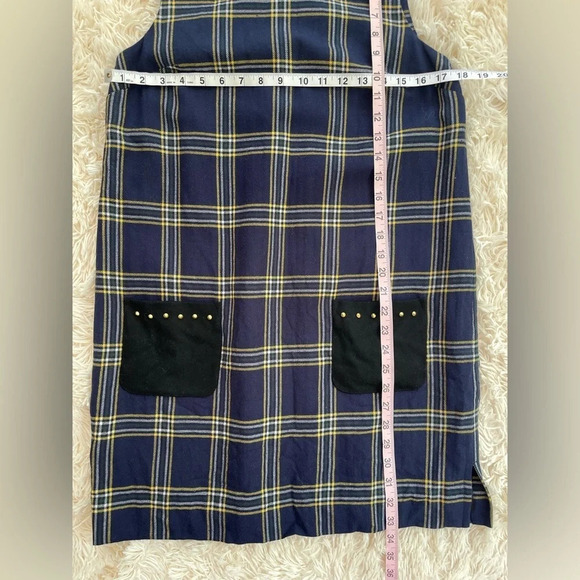 Juicy Couture Eton Tartan Plaid sleeveless stud collar wool blend dress size 8 - Picture 11 of 13